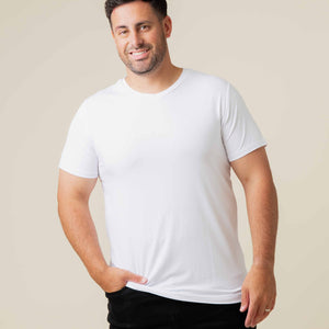 Baby Kids Bamboo Pajamas — White Men's Short Sleeve T-Shirt — Image 1