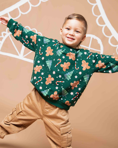 Baby Kids Bamboo Pajamas — Bake it Happen Crew Neck Sweatshirt — Image 4