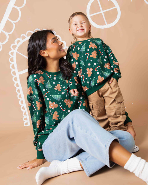 Baby Kids Bamboo Pajamas — Bake it Happen Crew Neck Sweatshirt — Image 5