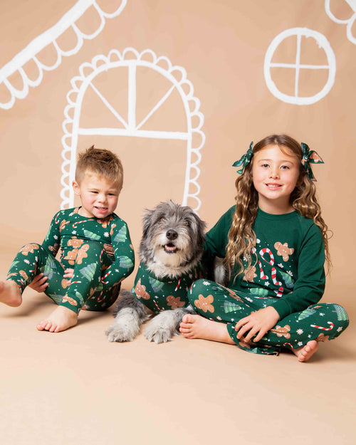 Baby Kids Bamboo Pajamas — Bake it Happen Crew Neck Sweatshirt & Bell Bottoms Set — Image 6