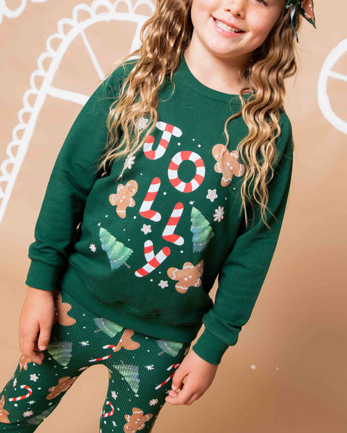 Baby Kids Bamboo Pajamas — Bake it Happen Crew Neck Sweatshirt & Bell Bottoms Set — Image 8