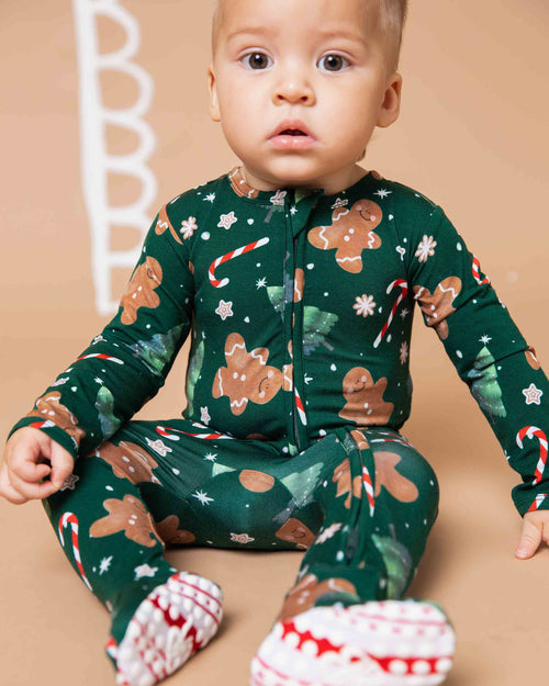 Baby Kids Bamboo Pajamas — Bake it Happen Footie — Image 1