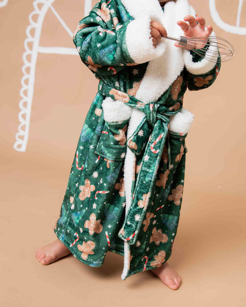 Baby Kids Bamboo Pajamas — Bake it Happen Kids Plush Robe — Image 3
