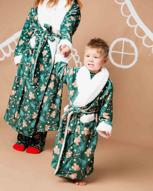 Baby Kids Bamboo Pajamas — Bake it Happen Kids Plush Robe — Image 4
