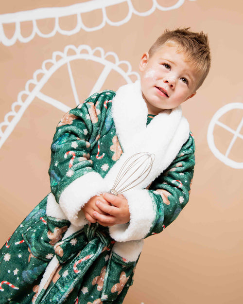 Baby Kids Bamboo Pajamas — Bake it Happen Kids Plush Robe — Image 8