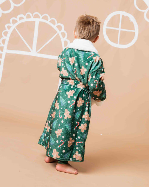 Baby Kids Bamboo Pajamas — Bake it Happen Kids Plush Robe — Image 7
