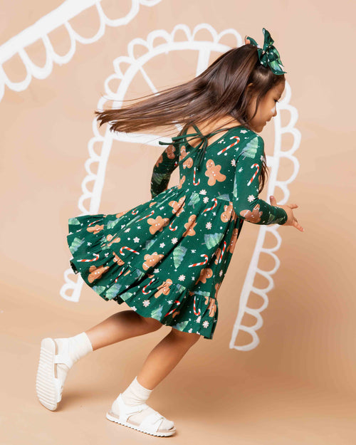 Baby Kids Bamboo Pajamas — Bake it Happen Long Sleeve Dress & Shorts Set — Image 6