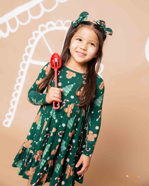 Baby Kids Bamboo Pajamas — Bake it Happen Long Sleeve Dress & Shorts Set — Image 8