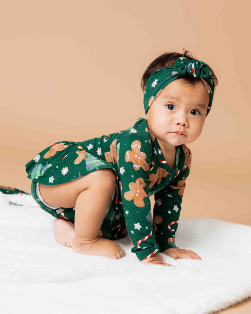 Baby Kids Bamboo Pajamas — Bake it Happen Long Sleeve Ruffle Dress — Image 6