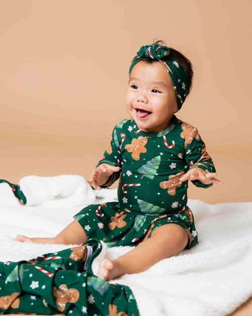 Baby Kids Bamboo Pajamas — Bake it Happen Long Sleeve Ruffle Dress — Image 7