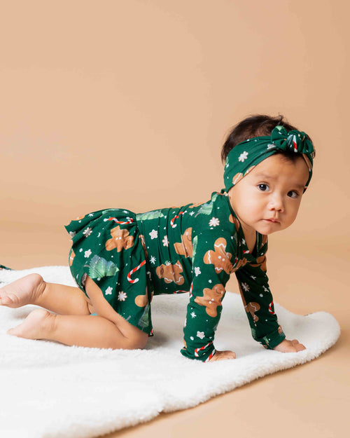 Baby Kids Bamboo Pajamas — Bake it Happen Long Sleeve Ruffle Dress — Image 8