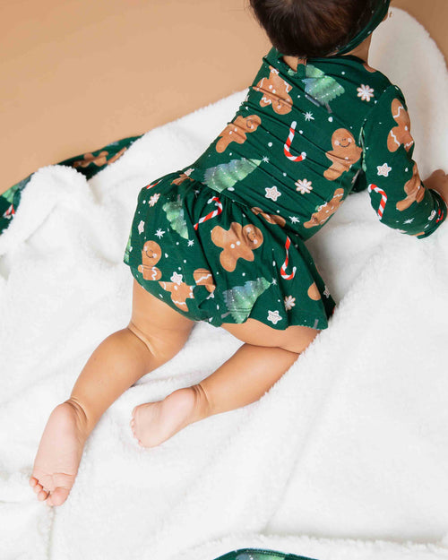 Baby Kids Bamboo Pajamas — Bake it Happen Long Sleeve Ruffle Dress — Image 5