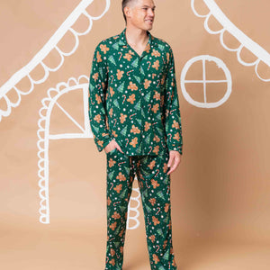 Baby Kids Bamboo Pajamas — Bake it Happen Men's Collar Shirt & Pants Set — Image 1