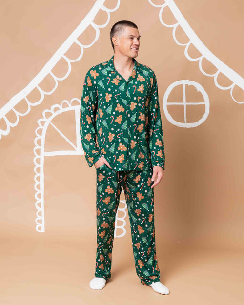 Baby Kids Bamboo Pajamas — Bake it Happen Men's Collar Shirt & Pants Set — Image 1
