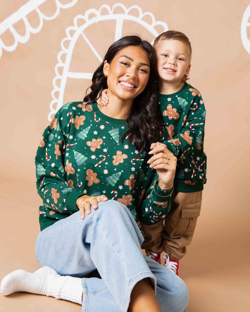 Baby Kids Bamboo Pajamas — Bake it Happen Women's Relaxed Crew Neck Sweatshirt — Image 4