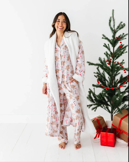 Baby Kids Bamboo Pajamas — Baking Spirits Bright Adult Plush Robe — Image 11