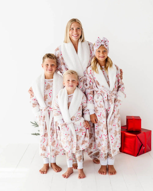 Baby Kids Bamboo Pajamas — Baking Spirits Bright Adult Plush Robe — Image 6