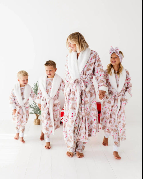 Baby Kids Bamboo Pajamas — Baking Spirits Bright Adult Plush Robe — Image 9