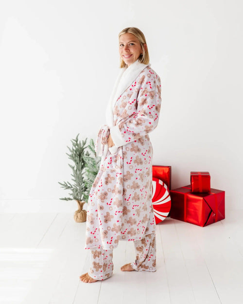 Baby Kids Bamboo Pajamas — Baking Spirits Bright Adult Plush Robe — Image 5