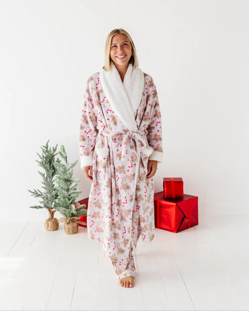 Baby Kids Bamboo Pajamas — Baking Spirits Bright Adult Plush Robe — Image 10