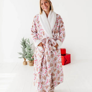 Bums & Roses - Baby & Kids Bamboo Pajamas - Baking Spirits Bright Adult Plush Robe - Image 1