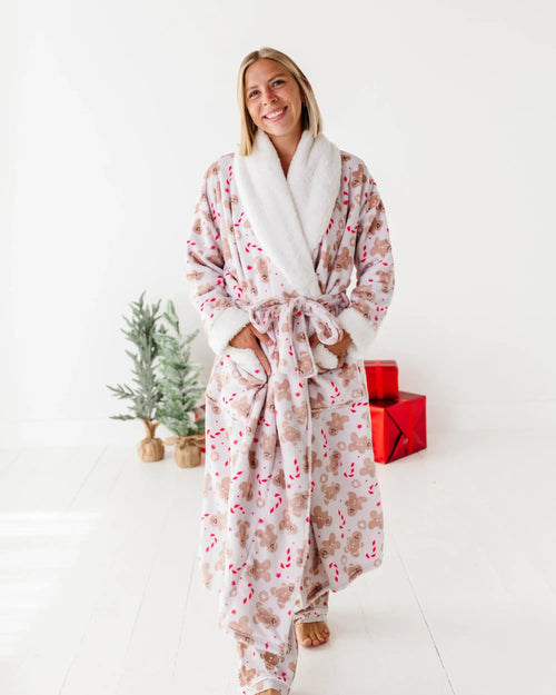 Baby Kids Bamboo Pajamas — Baking Spirits Bright Adult Plush Robe — Image 1