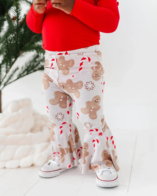Baby Kids Bamboo Pajamas — Baking Spirits Bright Top & Bell Bottoms Set — Image 10