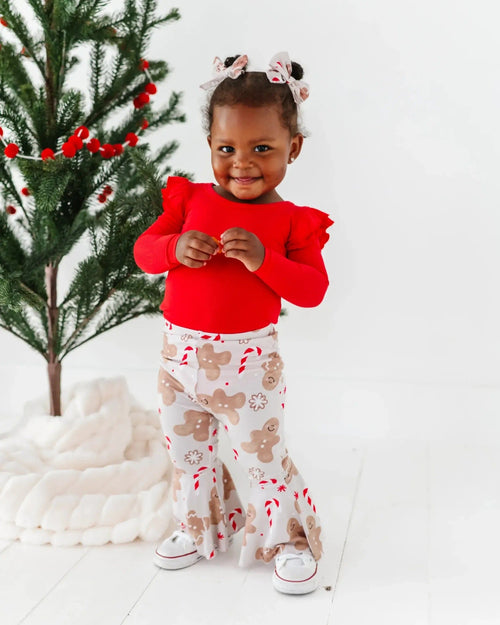 Baby Kids Bamboo Pajamas — Baking Spirits Bright Top & Bell Bottoms Set — Image 8