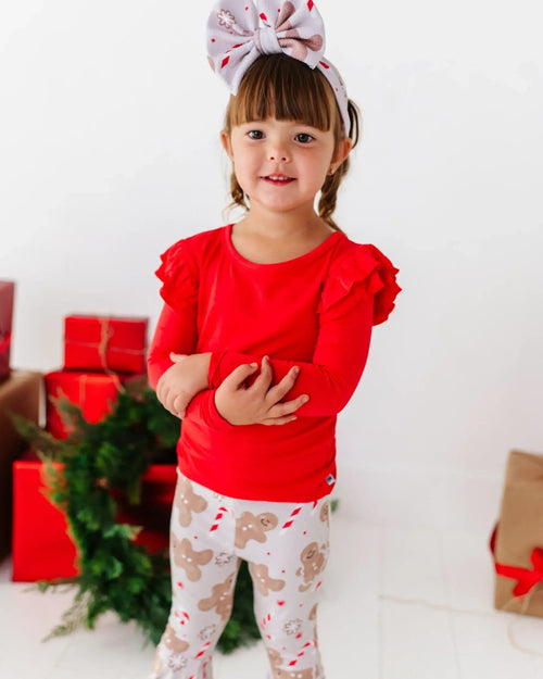 Baby Kids Bamboo Pajamas — Baking Spirits Bright Top & Bell Bottoms Set — Image 16
