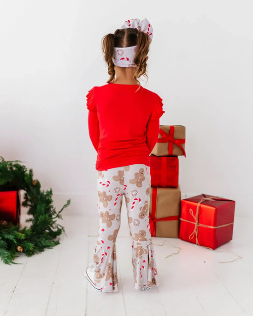 Baby Kids Bamboo Pajamas — Baking Spirits Bright Top & Bell Bottoms Set — Image 13
