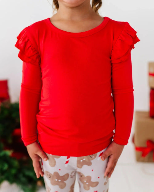 Baby Kids Bamboo Pajamas — Baking Spirits Bright Top & Bell Bottoms Set — Image 6