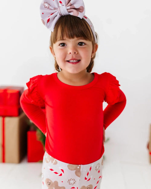 Baby Kids Bamboo Pajamas — Baking Spirits Bright Top & Bell Bottoms Set — Image 15