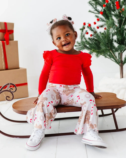 Baby Kids Bamboo Pajamas — Baking Spirits Bright Top & Bell Bottoms Set — Image 14