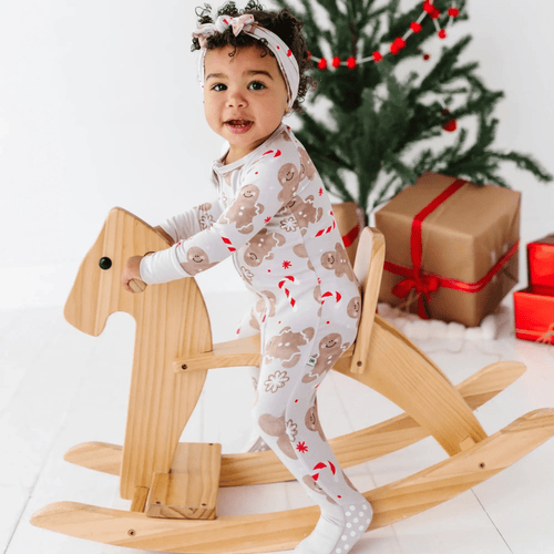 Baby Kids Bamboo Pajamas — Baking Spirits Bright Convertible Romper — Image 1