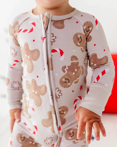Baby Kids Bamboo Pajamas — Baking Spirits Bright Convertible Romper — Image 4