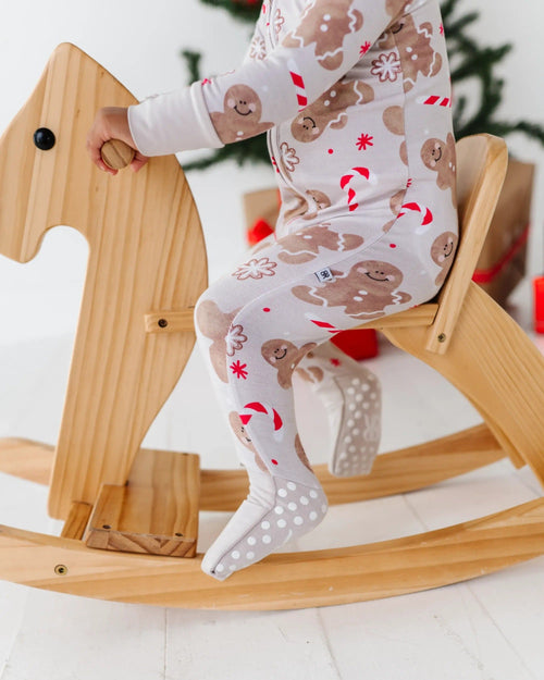 Baby Kids Bamboo Pajamas — Baking Spirits Bright Convertible Romper — Image 8
