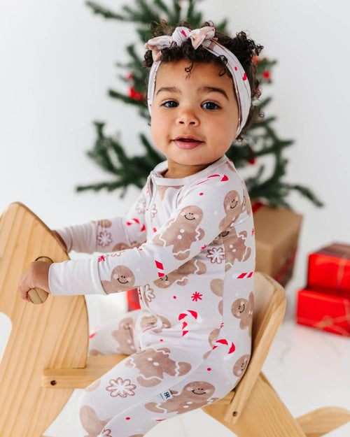 Baby Kids Bamboo Pajamas — Baking Spirits Bright Convertible Romper — Image 9
