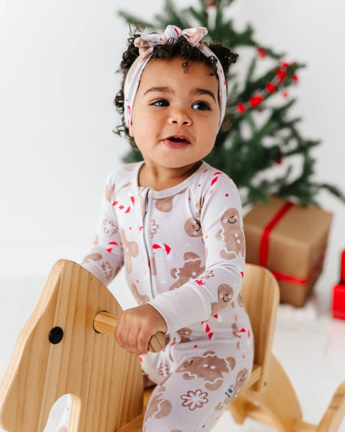 Baby Kids Bamboo Pajamas — Baking Spirits Bright Convertible Romper — Image 10