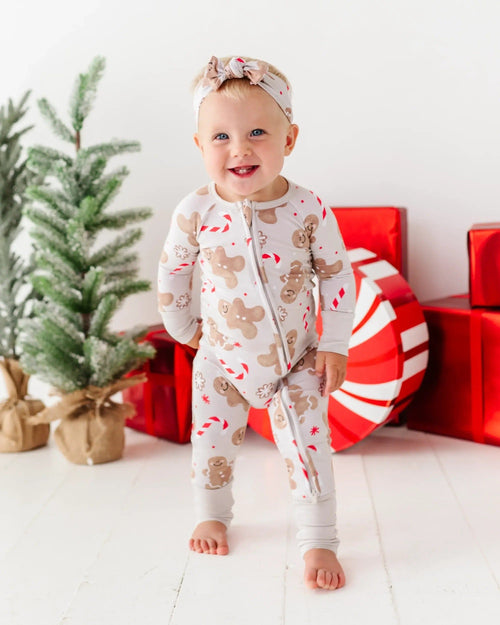 Baby Kids Bamboo Pajamas — Baking Spirits Bright Convertible Romper — Image 23