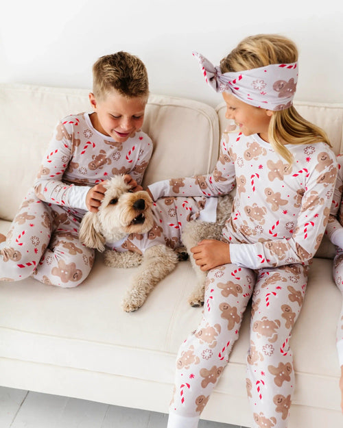 Baby Kids Bamboo Pajamas — Baking Spirits Bright Dog Sweater — Image 12