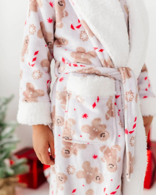 Baby Kids Bamboo Pajamas — Baking Spirits Bright Kids Plush Robe — Image 4