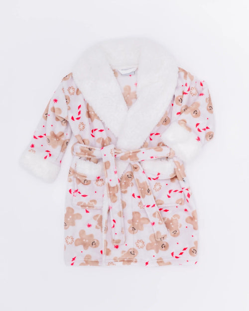 Baby Kids Bamboo Pajamas — Baking Spirits Bright Kids Plush Robe — Image 3