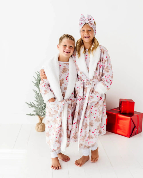 Baby Kids Bamboo Pajamas — Baking Spirits Bright Kids Plush Robe — Image 6