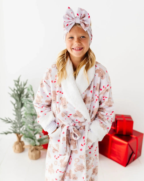 Baby Kids Bamboo Pajamas — Baking Spirits Bright Kids Plush Robe — Image 8