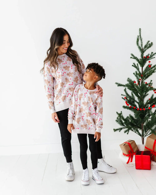 Baby Kids Bamboo Pajamas — Baking Spirits Bright Women's Crew Neck Sweatshirt — Image 3