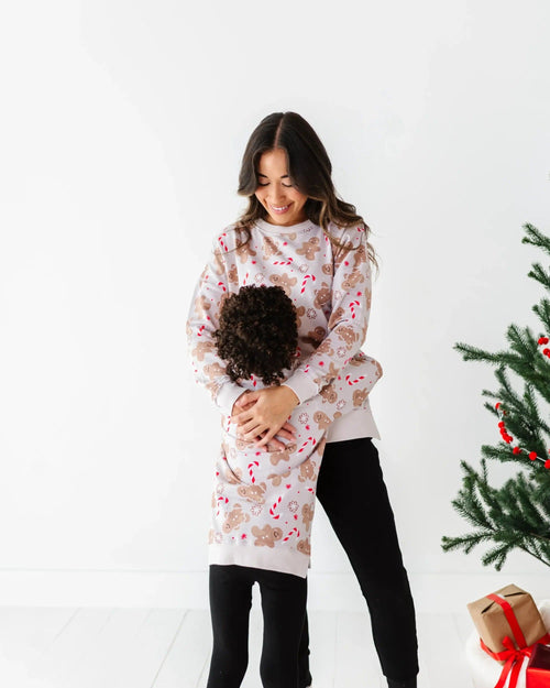 Baby Kids Bamboo Pajamas — Baking Spirits Bright Women's Crew Neck Sweatshirt — Image 9
