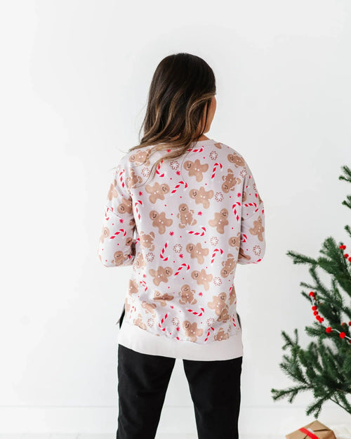 Baby Kids Bamboo Pajamas — Baking Spirits Bright Women's Crew Neck Sweatshirt — Image 7