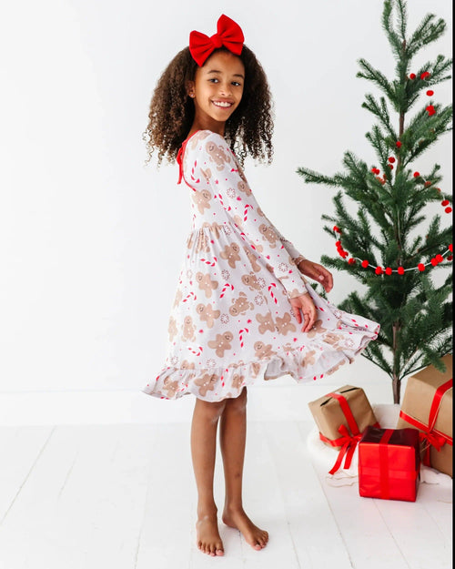 Baby Kids Bamboo Pajamas — Baking Spirits Bright Girls Dress — Image 19