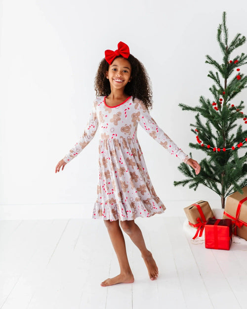 Baby Kids Bamboo Pajamas — Baking Spirits Bright Girls Dress — Image 24