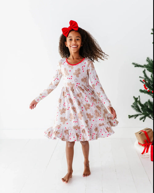Baby Kids Bamboo Pajamas — Baking Spirits Bright Girls Dress — Image 12
